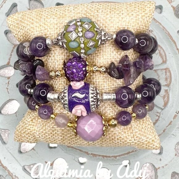 Alquimia Purple and Gold Bracelet - Picture 2 of 2